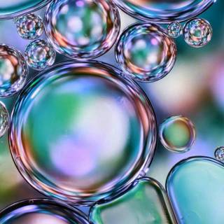 Metallic bubbles floating wallpaper