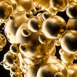 Metallic bubbles floating wallpaper