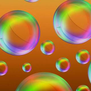 Metallic bubbles floating wallpaper