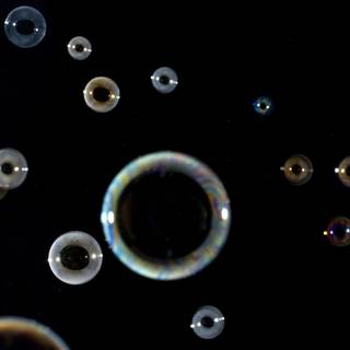 Metallic bubbles floating wallpaper