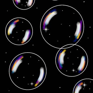 Metallic bubbles floating wallpaper