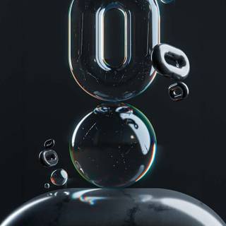 Metallic bubbles floating wallpaper