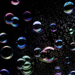 Metallic bubbles floating wallpaper