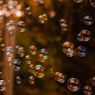 Metallic bubbles floating wallpaper