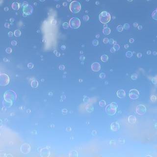 Metallic bubbles floating wallpaper