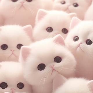 Cute pink cats wallpaper
