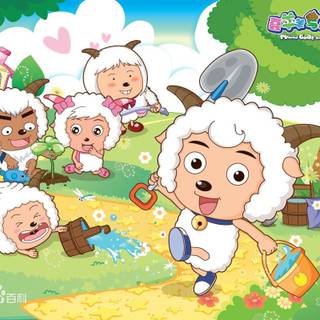 Pleasant Goat and Big Big Wolf wallpaper