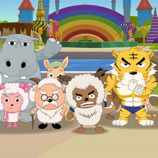 Pleasant Goat and Big Big Wolf wallpaper