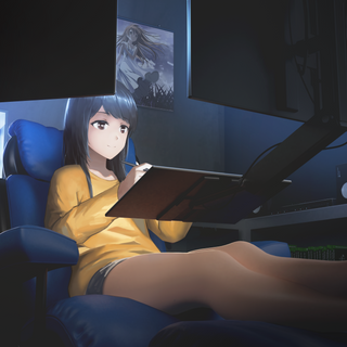 Anime girl PlayStation 4k wallpaper