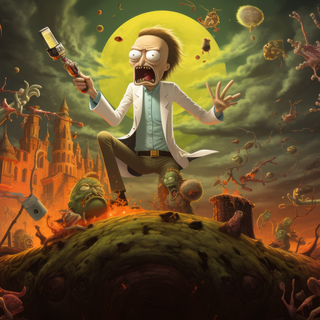 Trippy Rick and Morty computer wallpaper