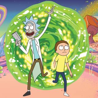 Trippy Rick and Morty computer wallpaper