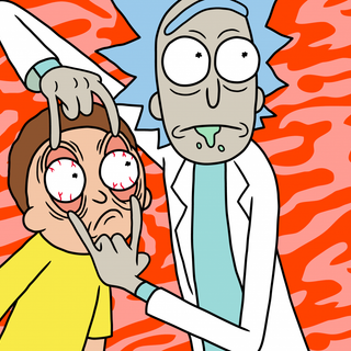 Trippy Rick and Morty computer wallpaper