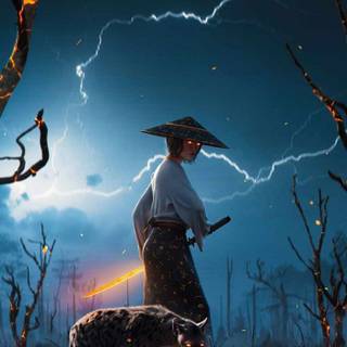 Samurai girl phone wallpaper