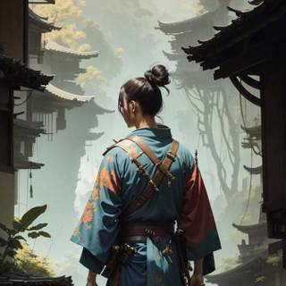 Samurai girl phone wallpaper