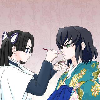 Aoi and Inosuke wallpaper