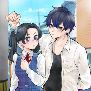 Aoi and Inosuke wallpaper