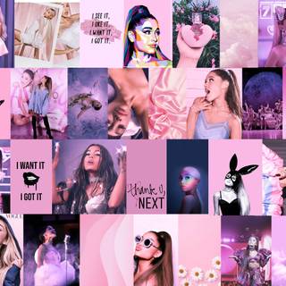 Ariana Grande pink aesthetic desktop wallpaper