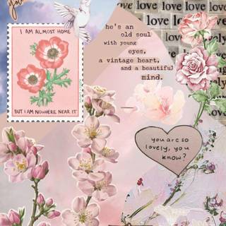 Spring hearts aesthetic wallpaper