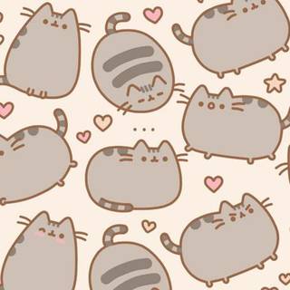 Spring Pusheen Cat desktop wallpaper