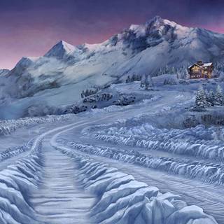 Winter painting HD wallpaper