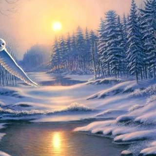 Winter painting HD wallpaper