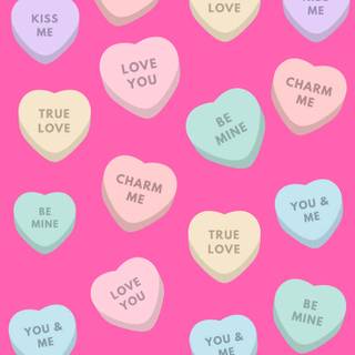 Valentines candy hearts wallpaper