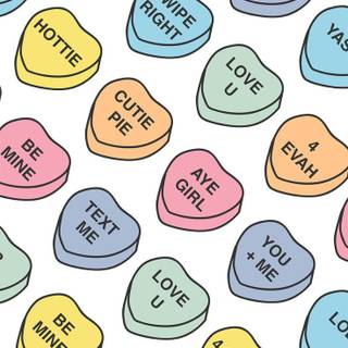 Valentines candy hearts wallpaper
