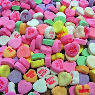 Valentines candy hearts wallpaper