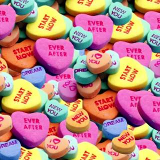 Valentines candy hearts wallpaper