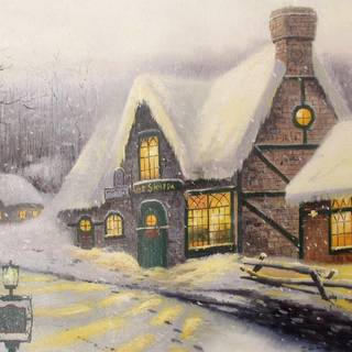 Winter painting HD wallpaper