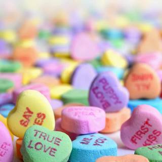 Valentines candy hearts wallpaper