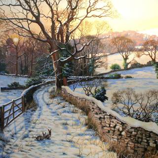 Winter painting HD wallpaper