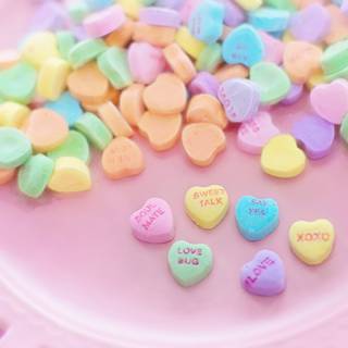 Valentines candy hearts wallpaper