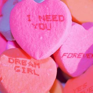 Valentines candy hearts wallpaper