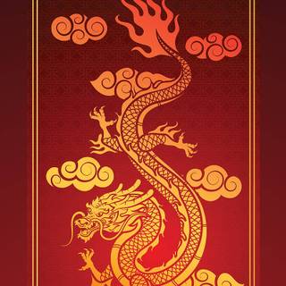 Chinese dragon red wallpaper