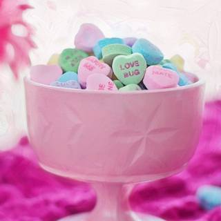 Valentines candy hearts wallpaper