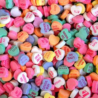 Valentines candy hearts wallpaper