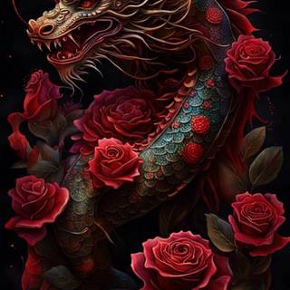 Chinese dragon red wallpaper