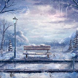 Winter painting HD wallpaper