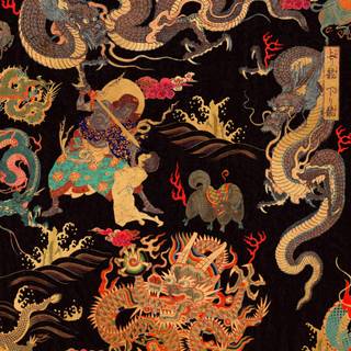 Chinese dragon red wallpaper