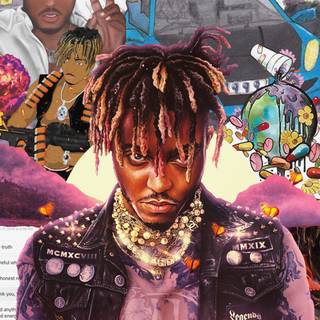 Juice Wrld collage wallpaper