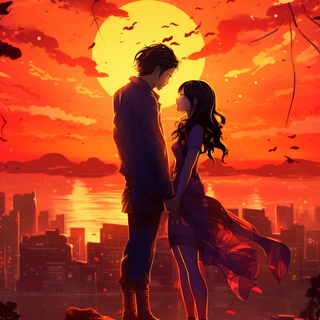 Romantic scene wallpaper