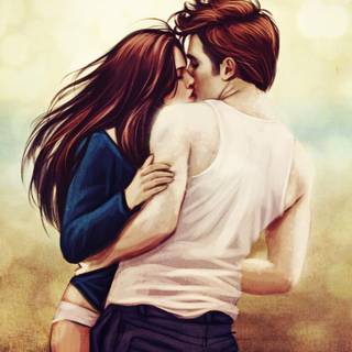 Romantic scene wallpaper