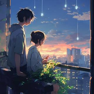 Romantic scene wallpaper