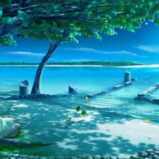 Romantic scene wallpaper