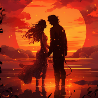 Romantic scene wallpaper