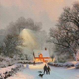 Phone winter painting wallpaper