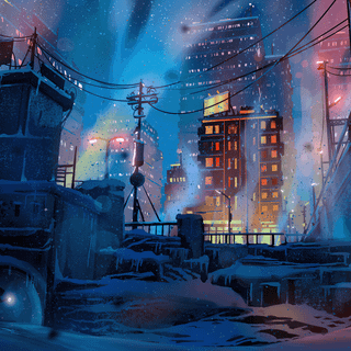 Night winter 3440x1440 wallpaper