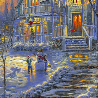 Phone winter painting wallpaper