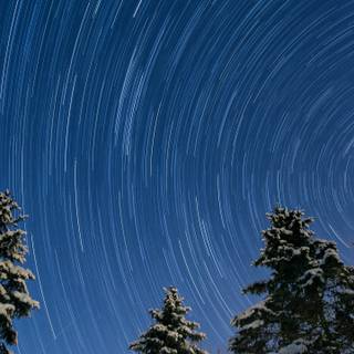 Night winter 3440x1440 wallpaper